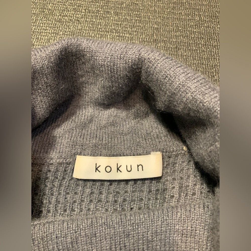 Kokun Ombré Blue Gray 100% Cashmere Women Turtleneck Sweater Size XS - Picture 4 of 6